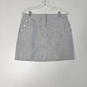 J Crew Factory Women's seersucker Mini Skirt Pinstripe Size 4
